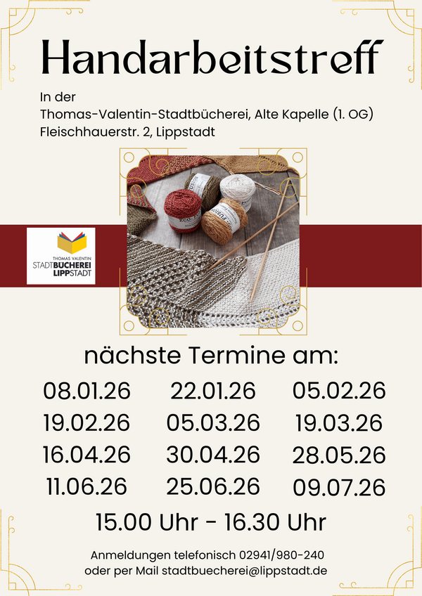 Termine für den Handarbeitstreff