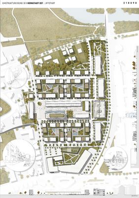 Der Entwurf des Lippstädter Architekturbüros Rinsdorf Ströcker Architekten gemeinsam mit Lembken Architekten Stadtplaner (Ahlen) hatte die Jury im Wettbewerb um das Gelände an der Steinstraße überzeugt. Entwurf: Rinsdorf Ströcker Architekten/Lembken Architekten Stadtplaner