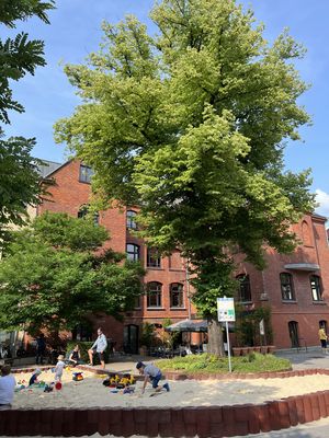 In der Reihe „FREI ZEIT STADT Lippstadt“ steht diesmal der Innenhof der Thomas-Valentin-Stadtbücherei im Zentrum. Foto: WFL