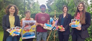 Freuen sich auf den Ferienspaß 2023: (v.l.n.r.) Elisa Stellmacher, Birgit Korte, Jörg Gehlen, Diana Gross und Johanna Huber. Foto: Stadt Lippstadt