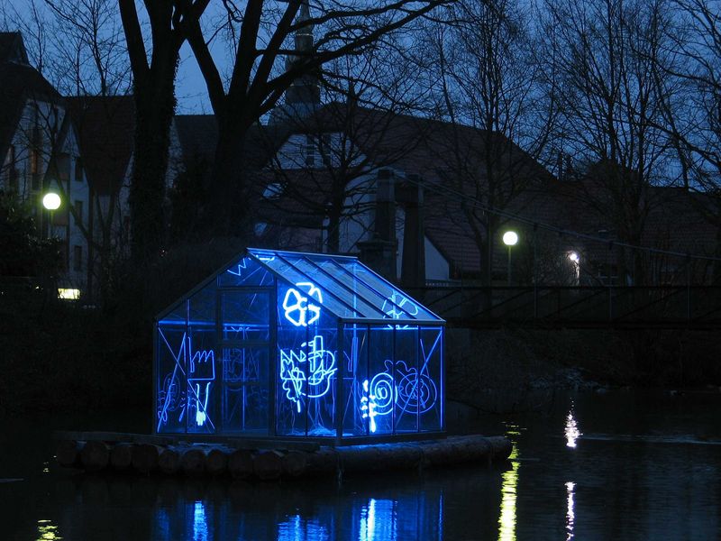 Lichtkunstobjekt "Arche". Foto: Kunststiftung Sparkasse Lippstadt