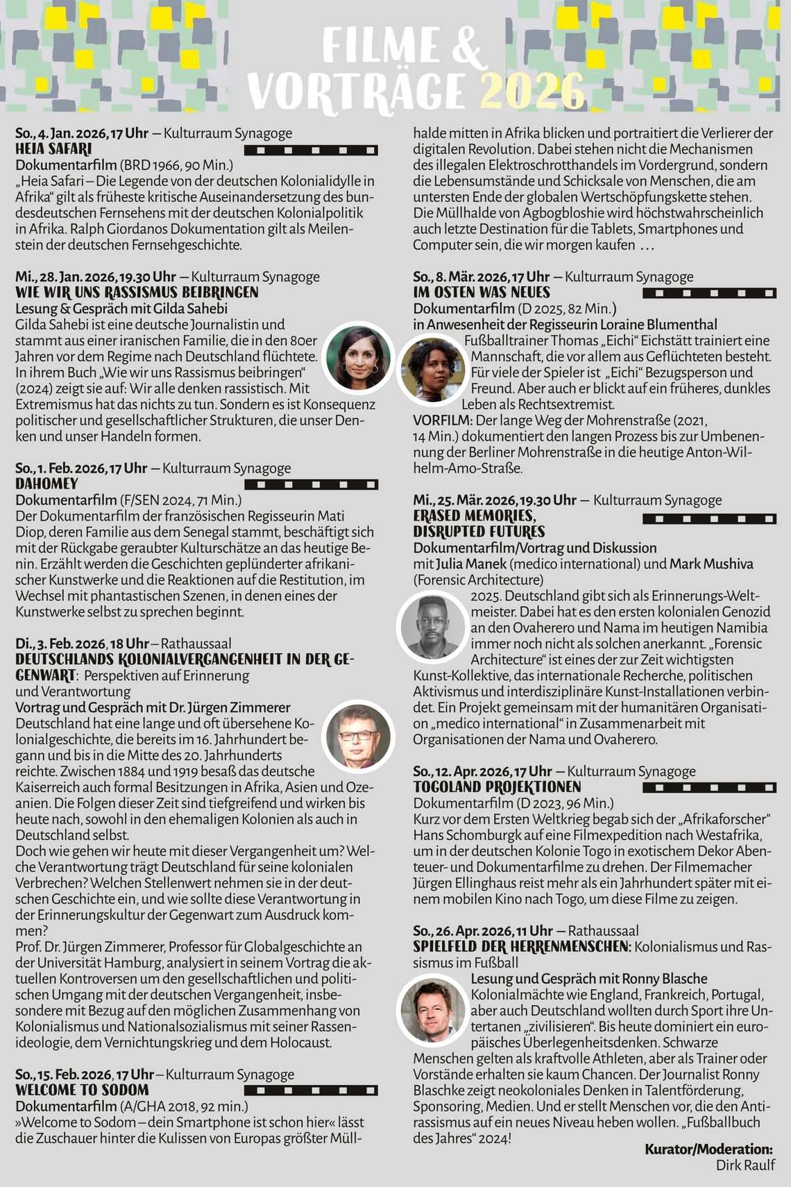 Rahmenprogramm 2026 zur Ausstellung die Ferne so nah