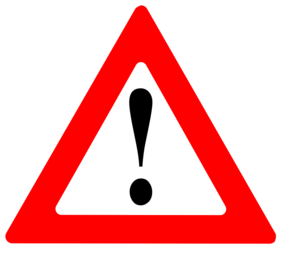 Symbol Achtung mit Ausrufezeichen