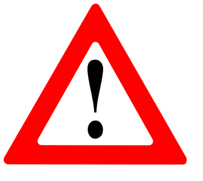 Symbol Achtung mit Ausrufezeichen