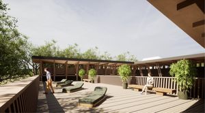 Verschiedene Ansichten des Inhalatoriums mit Gradierwerk. Der Baukörper soll sich am favorisierten Standort in Bad Waldliesborn an bestehende Grünräume anschließen und dadurch harmonisch in die Landschaft eingebettet werden. Büro GGS Architekten, Kassel