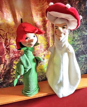 Glockenblume und Pilz