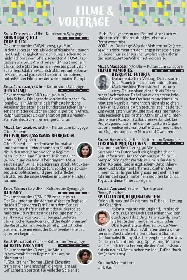 Rahmenprogramm zur Ausstellung die Ferne so nah