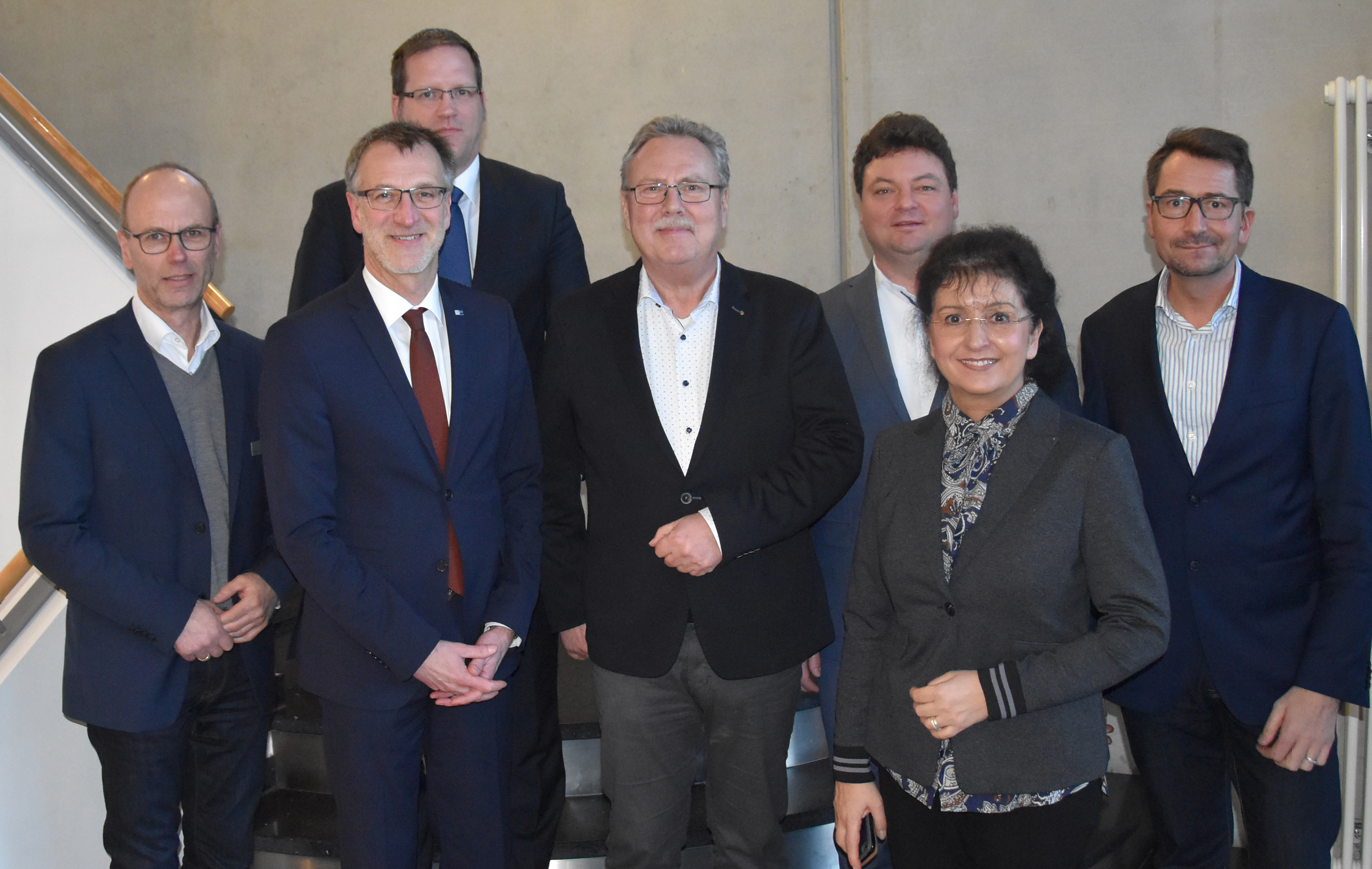 Heinrich Horstmann, Stadt Lippstadt; Thomas Frye, IHK Arnsberg; Dr. Olav Freund, ISG Westl. Altstadt; Gerd Ziems, Werbegemeinschaft Lippstadt; Holger Gebauer, WFL GmbH; Carmen Harms, KWL GmbH; Lars Brülle, "Wir sind Lippstadt" (v.l.)  Foto Fabian Ampezzan, IHK