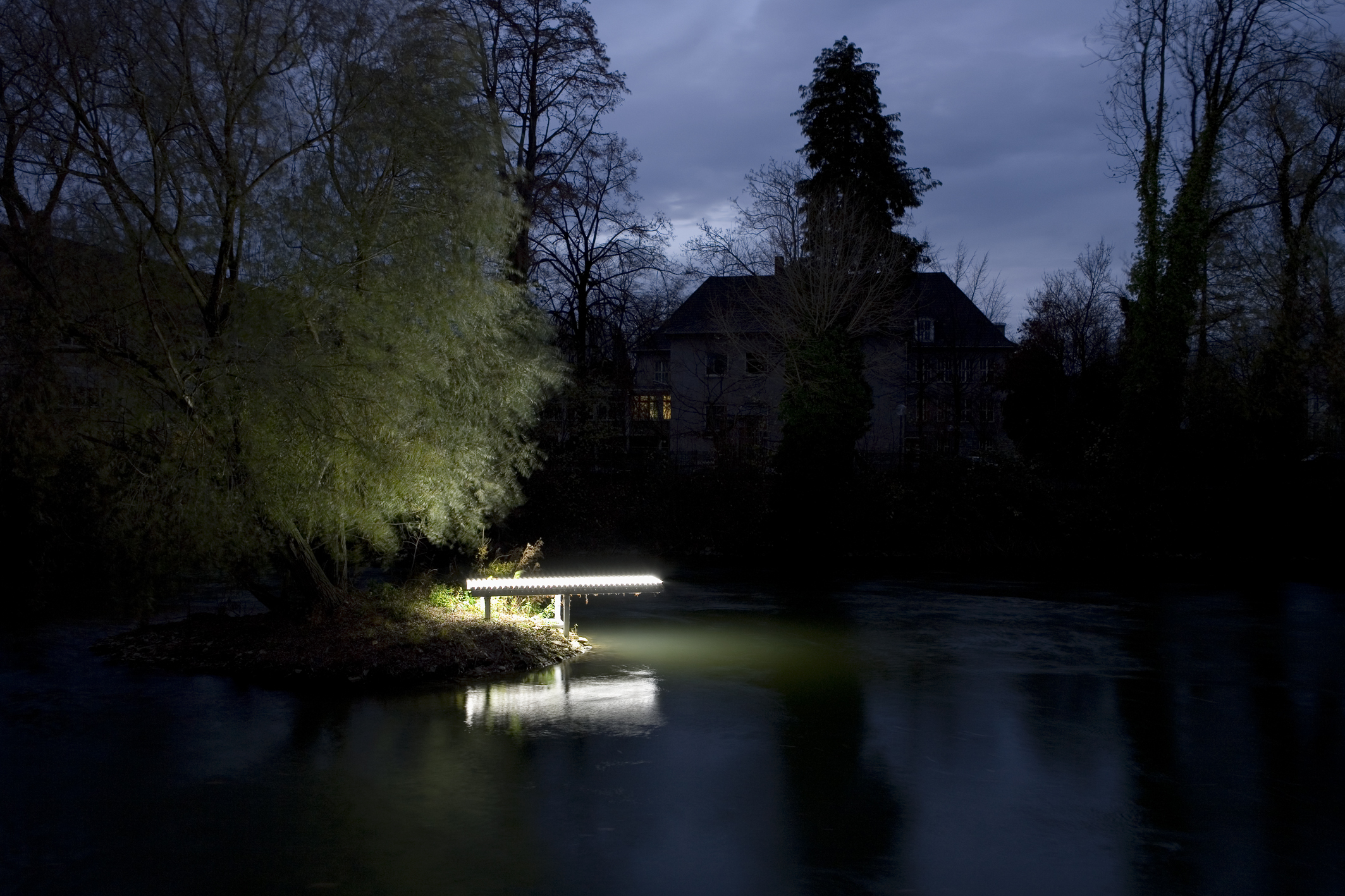 Das Lichtkunstwerk „Milky Way“ ist Bestandteil der Lippstädter Lichtpromenade., Foto: Werner J. Hannappel / Sparkassenstiftung zur Förderung der Kunst