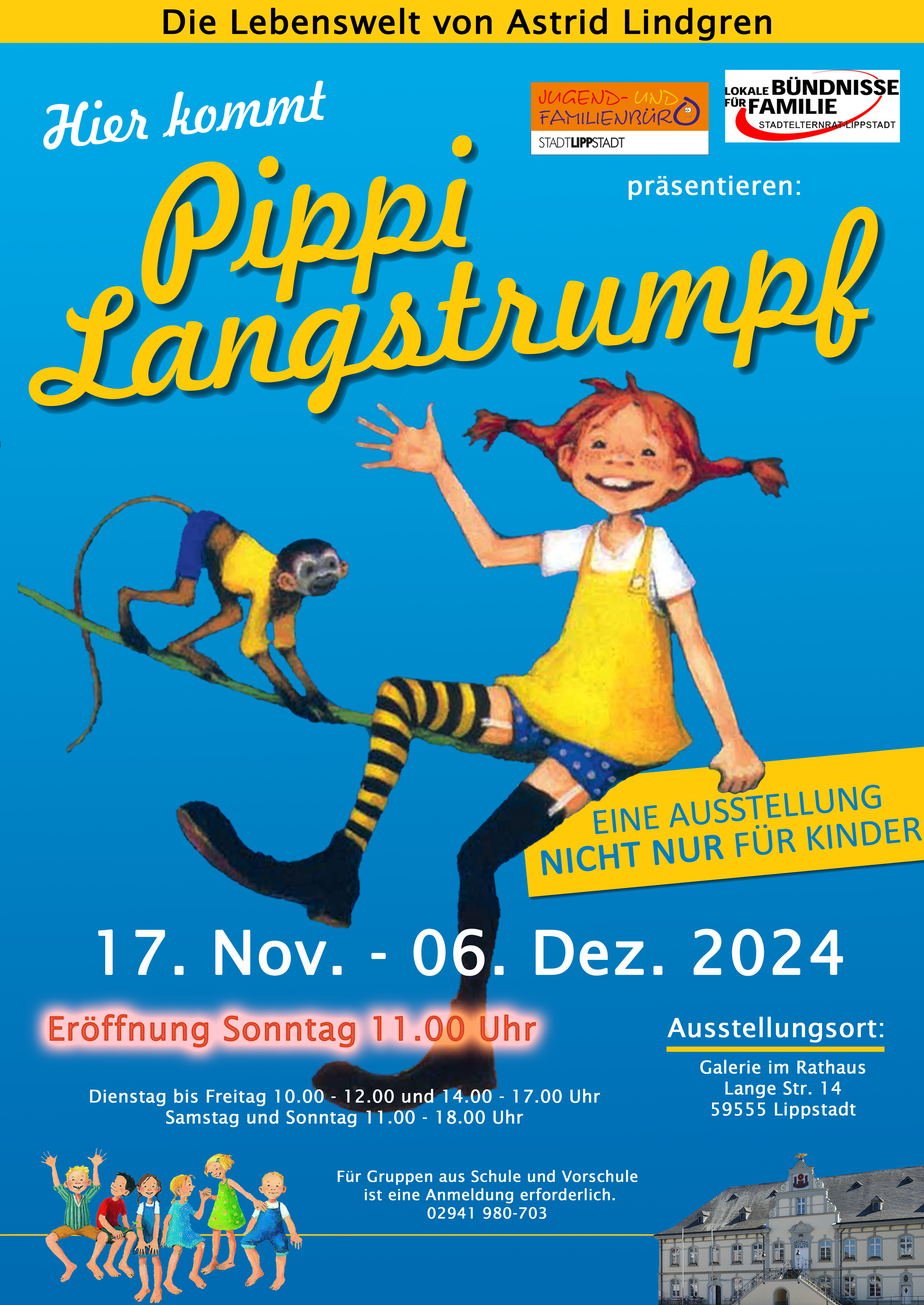 Plakat Familienausstellung Pippi Langstrumpf