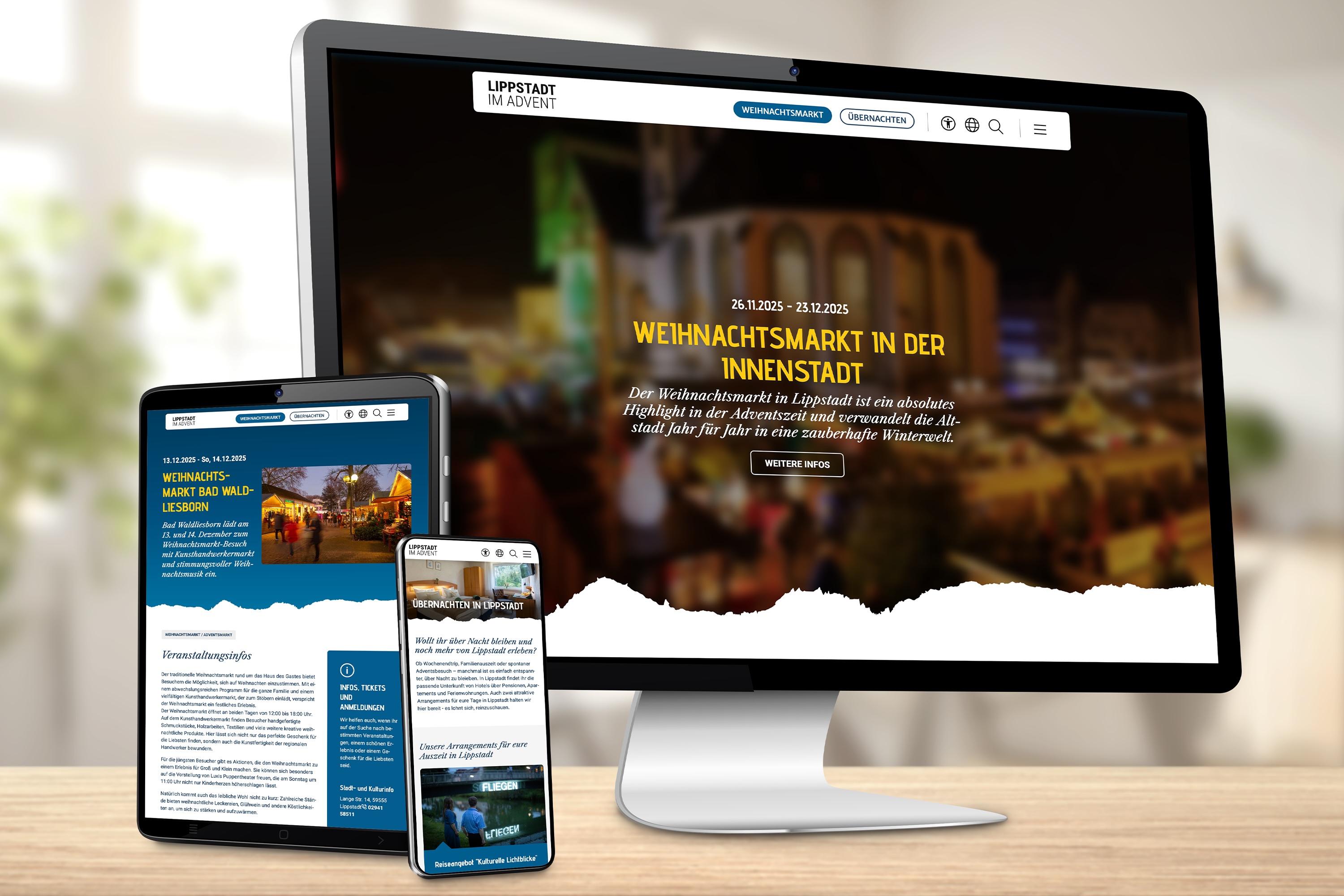 Lippstadt im Advent auf verschiedenen Endgeräten