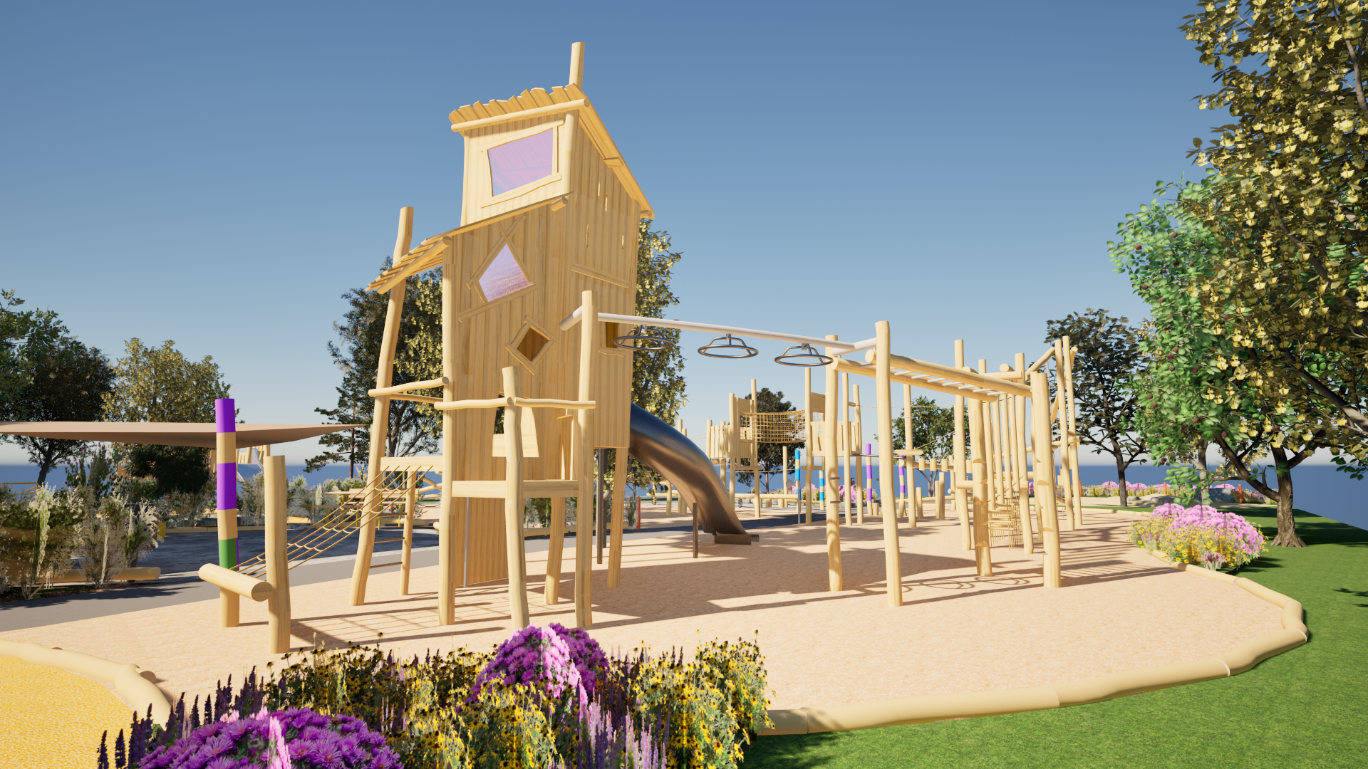 Geplant ist für den Spielplatz unter anderem eine große Kletterkonstruktion mit Seilen und Parkour. Foto: natürlich inklusiv